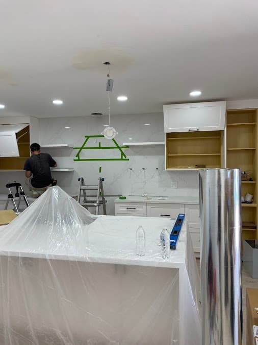 Kitchen renovation electrical work in progress